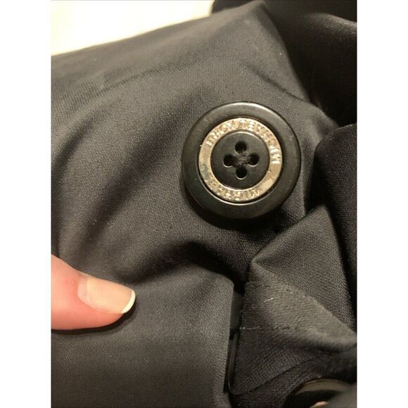 Michael Kors Womens Authentic Solid Black Long Sleeve Trench Coat Jacket Xs - Picture 6 of 8